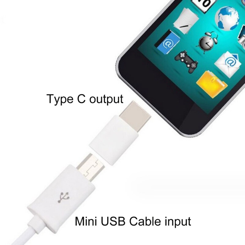 Adaptor mini USB mamă la tip C mascul Convertor de telefon portabil anti-coroziune