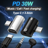 USB tip C na 3,5 mm adapter za slušalice i punjač, 30 W razdjelnik za brzo punjenje s pomoćnim audio priključkom za Samsung Galaxy S24 23 Ultra