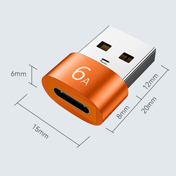 6A Τύπος C σε USB 3.0 OTG Μετατροπέας USB C Γυναικείο σε USB αρσενικό για MacBook Pro Samsung S20 Xiaomi Huawei USBC OTG Connector