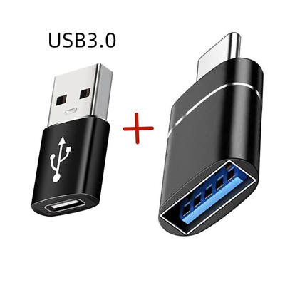 2 DB USB 3.0 - C típusú OTG töltőadapter csatlakozó - C típusú - USB dugaszoló - c típusú adaptációs konverter PC-hez MacBook autós USB ipad