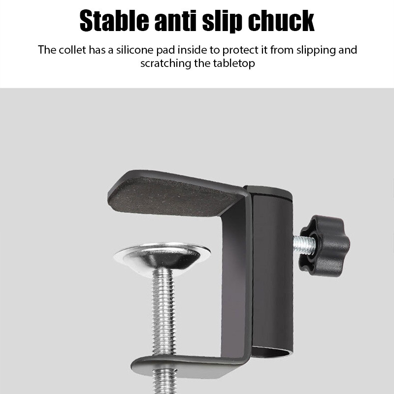 Стойка за микрофон Настолна разтегателна стойка за окачване на плоча, ножично рамо, регулируем държач със щипка за микрофон, скоба за микрофон, аксесоари