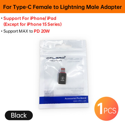 За мълния женски към тип C USB мъжки адаптер PD 30W 27W iOS Кабел за бързо зареждане за iPhone 15 14 Pro Max iPad mini Air USB-C