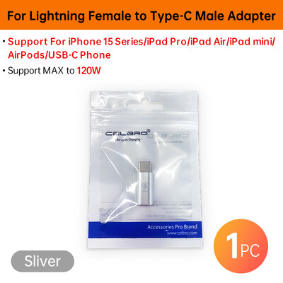 За мълния женски към тип C USB мъжки адаптер PD 30W 27W iOS Кабел за бързо зареждане за iPhone 15 14 Pro Max iPad mini Air USB-C