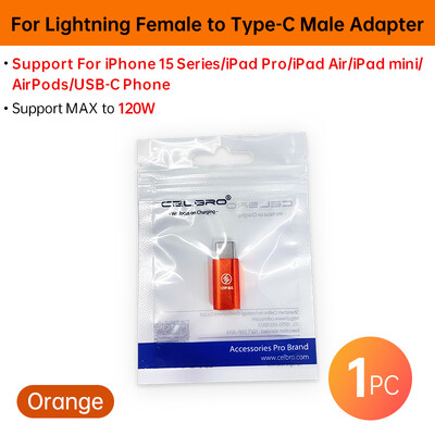 За мълния женски към тип C USB мъжки адаптер PD 30W 27W iOS Кабел за бързо зареждане за iPhone 15 14 Pro Max iPad mini Air USB-C