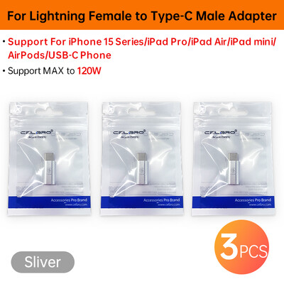 За мълния женски към тип C USB мъжки адаптер PD 30W 27W iOS Кабел за бързо зареждане за iPhone 15 14 Pro Max iPad mini Air USB-C