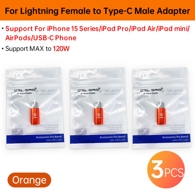 За мълния женски към тип C USB мъжки адаптер PD 30W 27W iOS Кабел за бързо зареждане за iPhone 15 14 Pro Max iPad mini Air USB-C