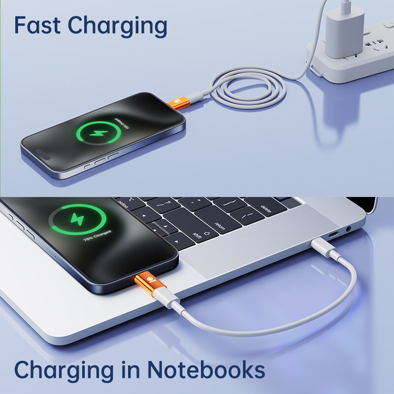 За мълния женски към тип C USB мъжки адаптер PD 30W 27W iOS Кабел за бързо зареждане за iPhone 15 14 Pro Max iPad mini Air USB-C