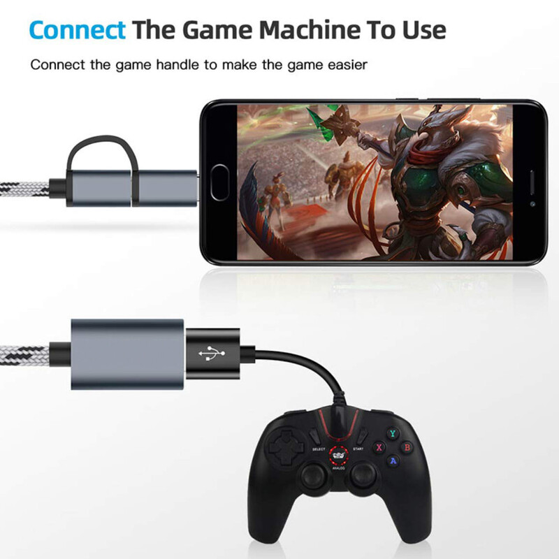 Adaptor OTG 2 în 1 Tip C Cablu adaptor Micro USB la USB 3.0 Cablu de transfer de date USB-C pentru conector OTG Xiaomi Redmi Samsung