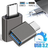 Тип C мъжки към USB 3.2 женски адаптер 10Gbps USB C OTG конвертор за Macbook Air/Pro мобилен телефон Адаптери за бързо зареждане на данни