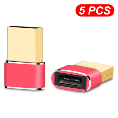 5 бр. USB C към USB A адаптер Тип C PD зарядно устройство Захранващ адаптер за iPhone 15 14 Airpods iPad Air Samsung Xiaomi Redmi Huawei Honor