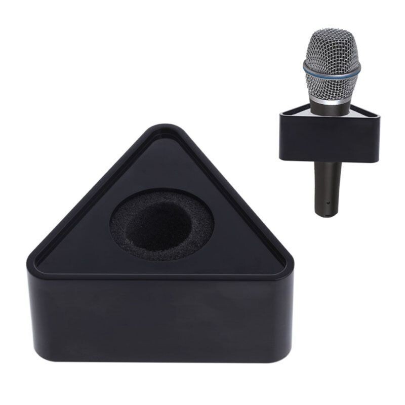 Y1UB Black Hole Triangular Mic Mikrofon TV Interview Logo Flag Station DIY