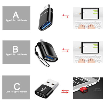 2 τεμ. Προσαρμογέας USB 3.0 σε τύπου C OTG Τύπος C Μετατροπέας αρσενικού σε θηλυκό USB για φορητό υπολογιστή Xiaomi HUAWE Samsung USB C OTG