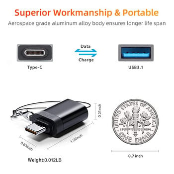 2 τεμ. Προσαρμογέας USB 3.0 σε τύπου C OTG Τύπος C Μετατροπέας αρσενικού σε θηλυκό USB για φορητό υπολογιστή Xiaomi HUAWE Samsung USB C OTG