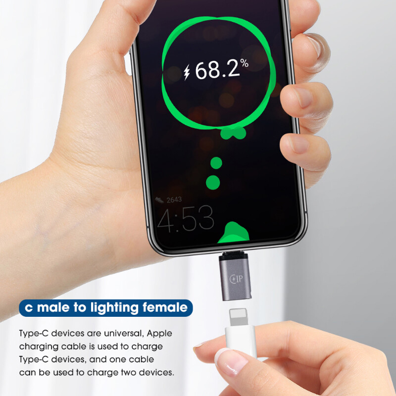Univerzalni Type-C adapter za punjenje telefona Lightning ženski na USB C muški kabel Pretvarač Konektor za brzo punjenje