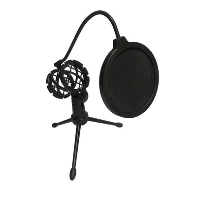 Suport pentru microfon de birou Suport trepied pentru microfon pliabil cu suport de șoc Suport portabil pentru microfon universal cu gât de gâscă