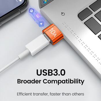 Crouch USB 3.0 To Type C Adapter OTG USB C Male to USB A Female 10A Fast Charge Data Connector for Macbook Xiaomi Huawei Samsung