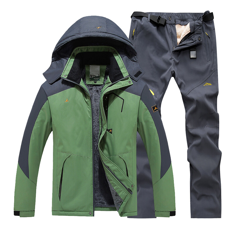 Švarko kostiumas žieminis vyriškas aksomas pastorintas šalčiui atsparus vėjui nepralaidus vandeniui šiltas dviratininko lauko alpinizmo drabužis rudens stiliaus