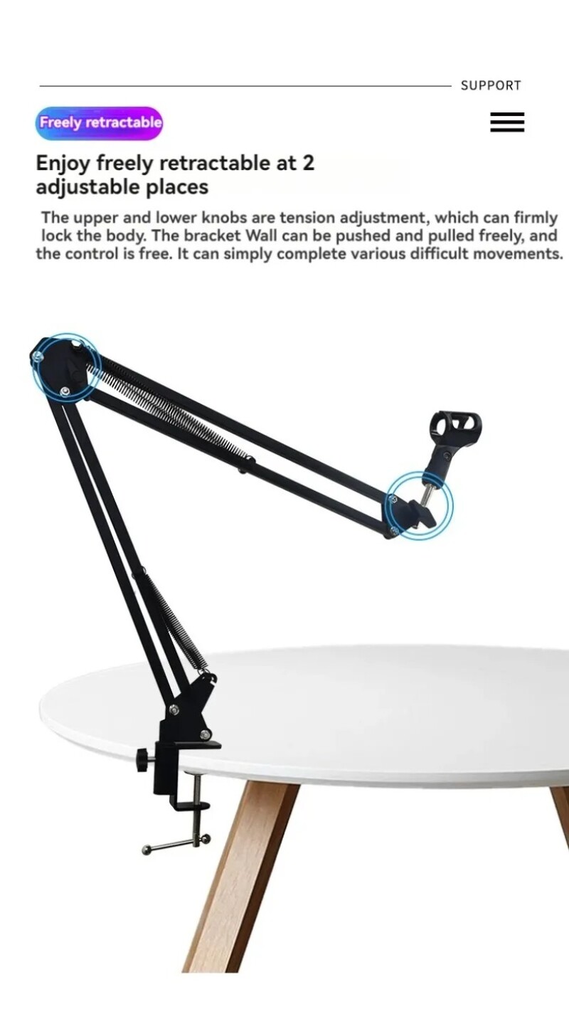 Stalak za škare za mikrofon, stolni držač kopče za mikrofon, stativ Konzolni nosač uživo Nosač mikrofona, produživ