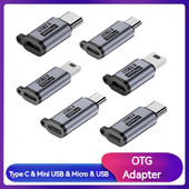 Aluminijski mini USB tip C adapter mikro USB USB-C OTG prijenos podataka pretvarač punjenja za kameru telefon tablet prijenosno računalo U disk