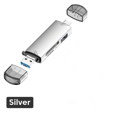 6 в 1 Otg Type C Четец на карти USB 3.0 Micro Sd Mini Adapter TF USB Flash Drive Converter Аксесоари за мобилни телефони