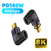 140W magnetski USB 4.0 Type-C OTG adapter 40Gbps Alloy Thunderbolt3 brzo punjenje 8K@60HZ Vedio pretvarač za Macbook telefon Ipad