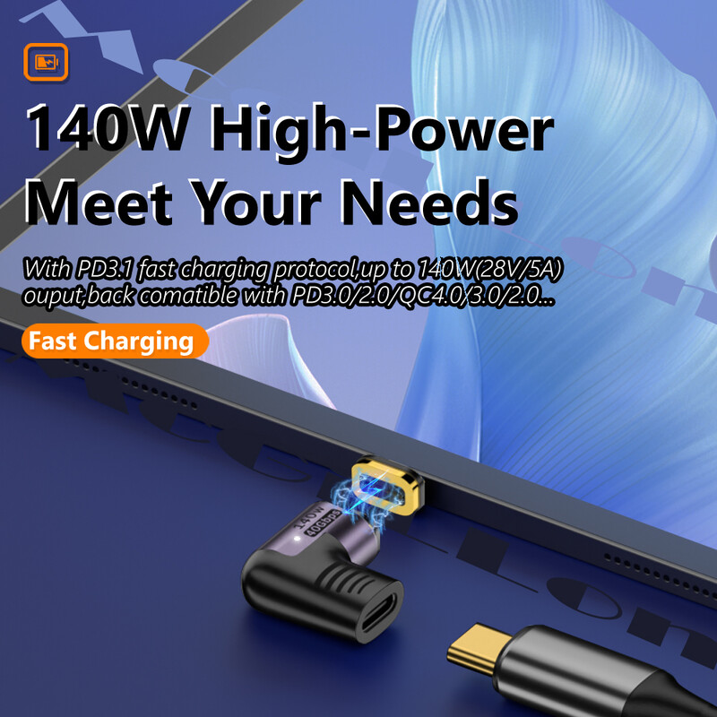 140W magnetski USB 4.0 Type-C OTG adapter 40Gbps Alloy Thunderbolt3 brzo punjenje 8K@60HZ Vedio pretvarač za Macbook telefon Ipad