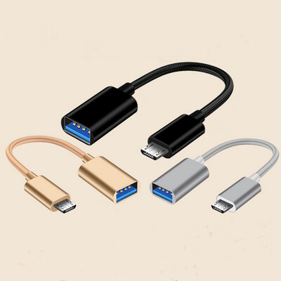 Cablu adaptor USB 3.0 OTG 2 în 1 pentru Samsung Nylon Braid Adaptor de sincronizare a datelor Micro USB tip C pentru Huawei pentru MacBook Type-C OTG