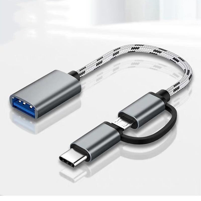 2 u 1 USB 3.0 OTG adapterski kabel za Samsung najlonsku pletenicu Micro USB Type C adapter za sinkronizaciju podataka za Huawei za MacBook Type-C OTG