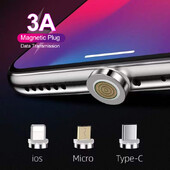 Brzi magnetski konektor, 5kom magnetski mikro USB tip-C IOS konektor, glava adaptera za magnetski kabel za punjenje Kabel za punjenje
