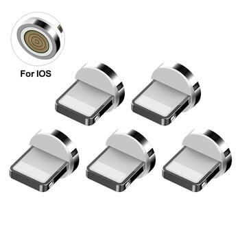 Бърз магнитен конектор 5Pcs Магнитен Micro USB Type-C IOS конектор Адаптерна глава за магнитен кабел за зареждане Кабел за зареждане