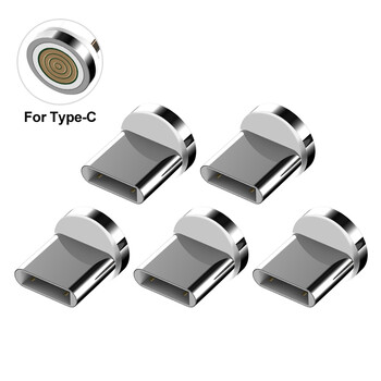 Бърз магнитен конектор 5Pcs Магнитен Micro USB Type-C IOS конектор Адаптерна глава за магнитен кабел за зареждане Кабел за зареждане