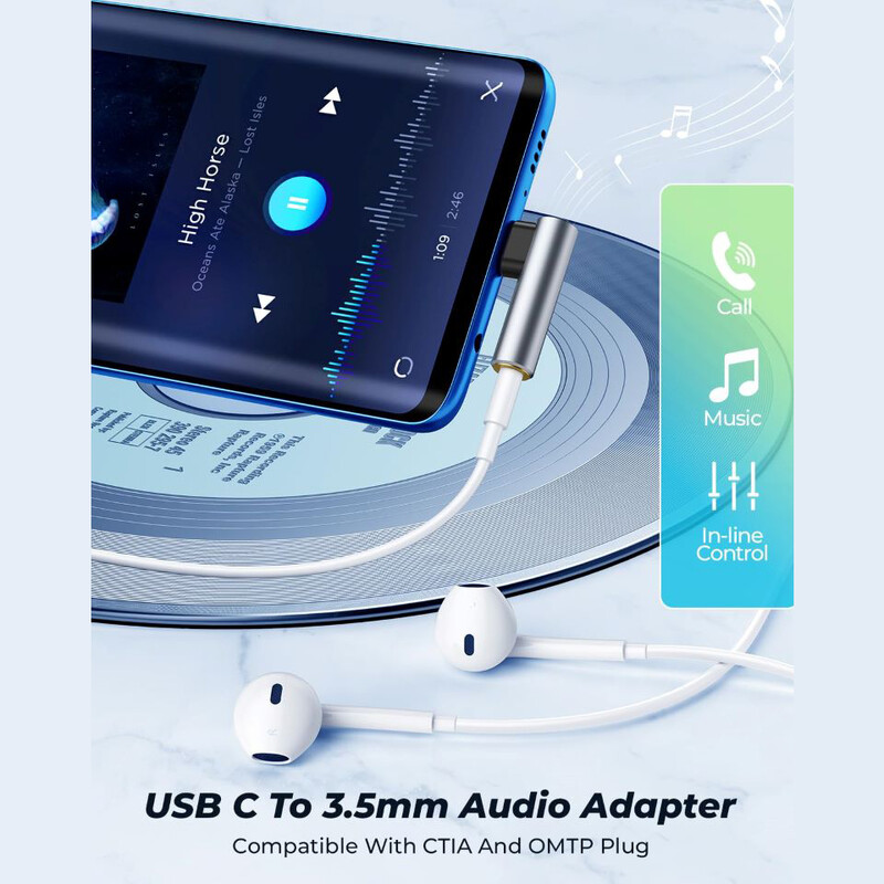 Tip C do 3,5 mm audio adapter Aux Jack konektor koljeno DAC pretvarač slušalica za Samsung S23 Ultra S22 A54 Google Pixel 6 7 Pro