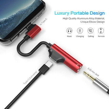 USB Type C към 3,5 mm AUX жак OTG адаптер за Huawei P30 Pro Xiaomi Mi 9 8 Se Oneplus 7 Pro Audio USB C адаптер кабел слушалки