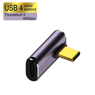 UGOURD USB4 OTG Tip C To C Thunderbolt3 Adapter produžnog kabela L stil muški na ženski na ženski za telefon prijenosno računalo 40Gbps