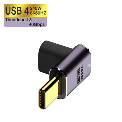 UGOURD USB4 OTG Tip C To C Thunderbolt3 Adapter produžnog kabela L stil muški na ženski na ženski za telefon prijenosno računalo 40Gbps