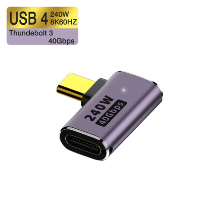 UGOURD USB4 OTG Tip C To C Thunderbolt3 Adapter produžnog kabela L stil muški na ženski na ženski za telefon prijenosno računalo 40Gbps