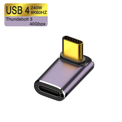UGOURD USB4 OTG Tip C To C Thunderbolt3 Adapter produžnog kabela L stil muški na ženski na ženski za telefon prijenosno računalo 40Gbps