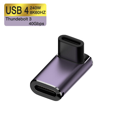 UGOURD USB4 OTG Tip C To C Thunderbolt3 Adapter produžnog kabela L stil muški na ženski na ženski za telefon prijenosno računalo 40Gbps