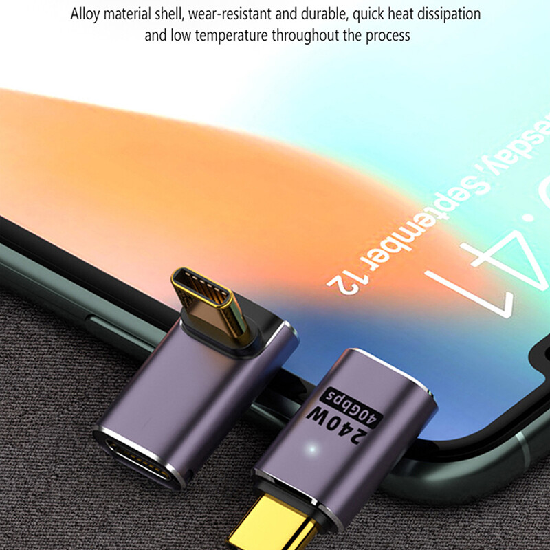 UGOURD USB4 OTG Tip C To C Thunderbolt3 Adapter produžnog kabela L stil muški na ženski na ženski za telefon prijenosno računalo 40Gbps