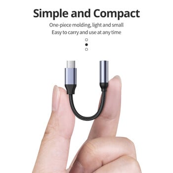 USB Type C към 3,5 mm Aux адаптер Type-c 3 5 жак Аудио кабел Кабел за слушалки Конвертор за Samsung Galaxy S21 Ultra S20 Note 20