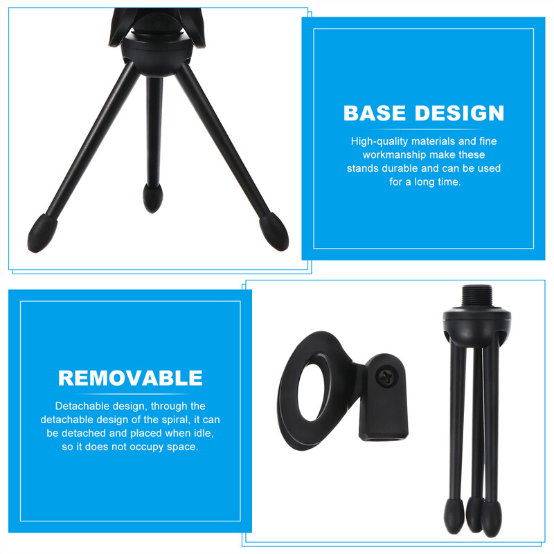 2 vnt Stalinio trikojo belaidžio mikrofono stalviršio priedų laikiklis 15X6X35CM plastikinis universalus stovas