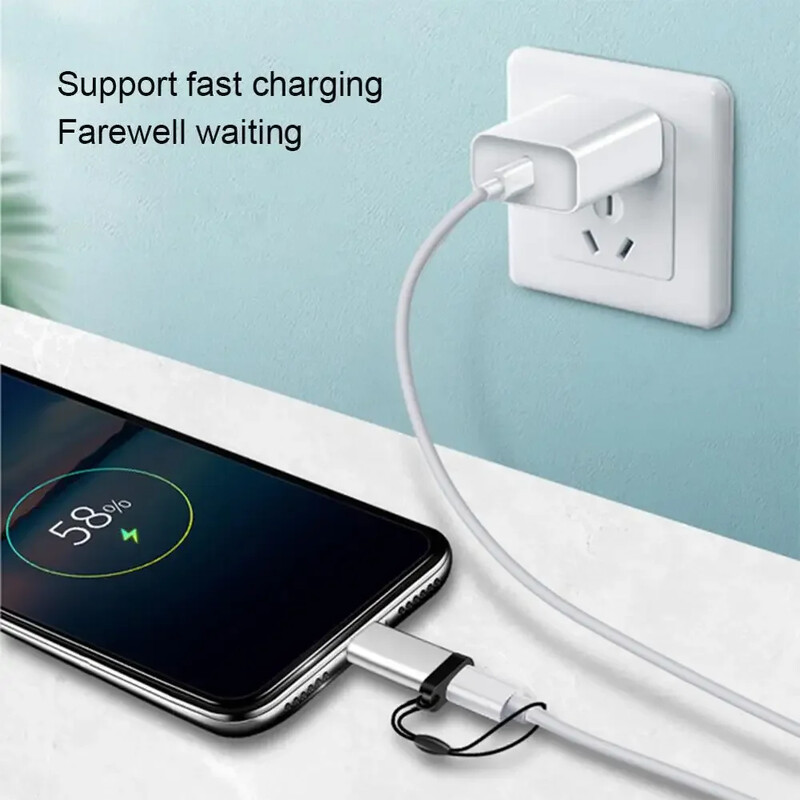 „Micro USB“ prie C tipo adapterio „Mini USB“ į „USB C“ 480Mbps greito duomenų įkrovimo jungtis USBC į „Lightning“ adapterį, skirtą „iPhone Android“