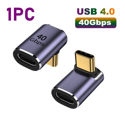 USB 4.0 OTG 40Gbps 8K C-tüüpi 90-kraadine adapter PD 100W 5A USB C-tüüpi C kiirlaadimiskonverter USB C-andmeadapter sülearvutitele