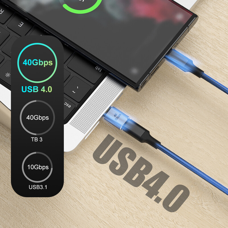 USB 4.0 OTG 40Gbps 8K C-tüüpi 90-kraadine adapter PD 100W 5A USB C-tüüpi C kiirlaadimiskonverter USB C-andmeadapter sülearvutitele