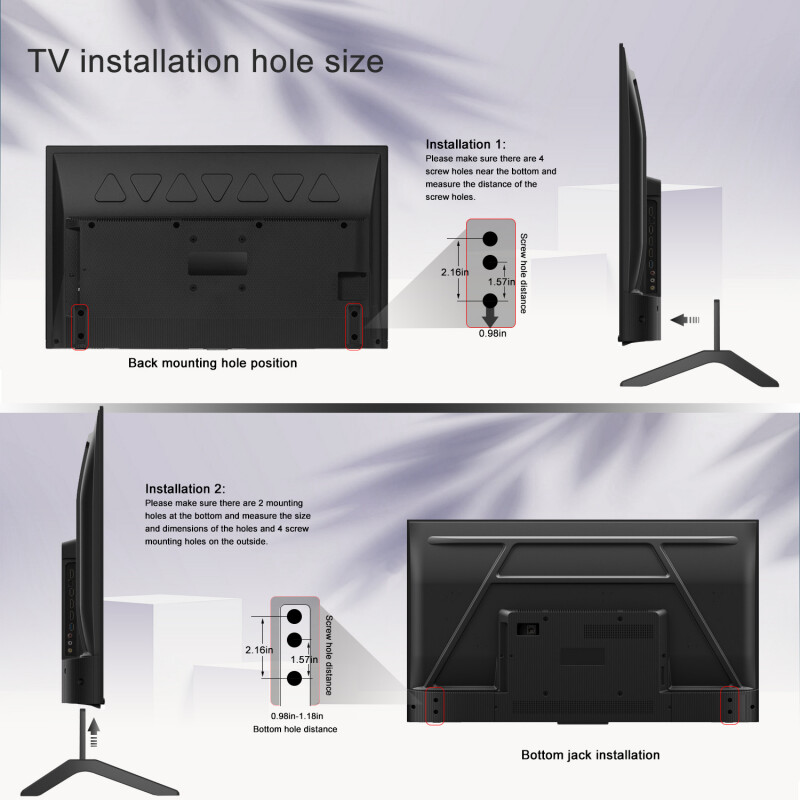 Univerzalni stoni nosač za TV stalak za Sony Sansui LG Vizio Hisense LED zaslon Televizor Visina Noge Protuklizna Jaka TV baza