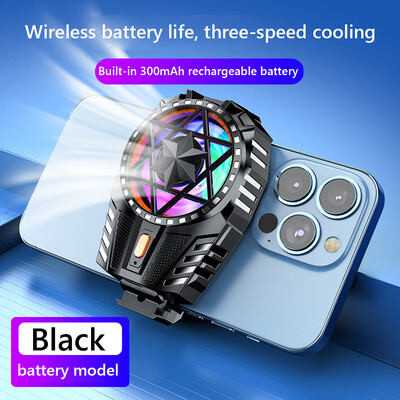 X112 telefon hűtőventilátor 300mah újratölthető RGB fénnyel három állítható sebességű mobiltelefon léghűtő iPhone Samsunghoz