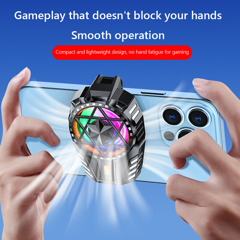 Ventilator de răcire pentru telefon X112 300 mAh reîncărcabil cu lumină RGB Răcitor de aer pentru telefon mobil cu trei viteze reglabile pentru iPhone Samsung