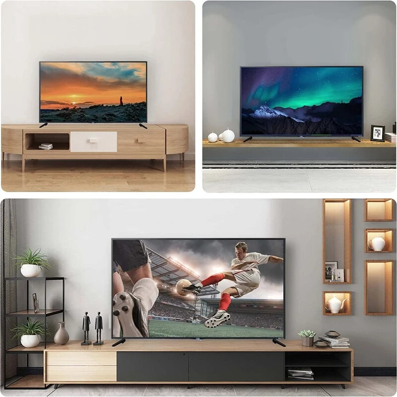 Universaalne telerialuse aluse lauapealne teleri jalad TCL Rokutelerite jaoks koos kruvidega 32-65-tollise telerialuse kinnitusega