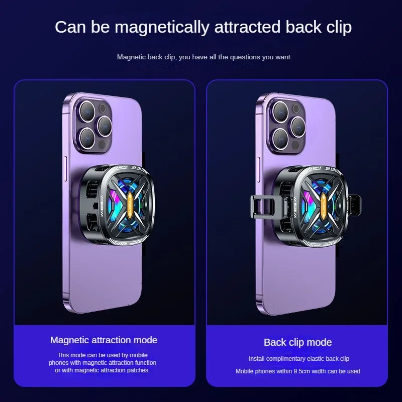 15w Kontrola s tri brzine Snažno hlađenje FS05 Poluvodič Radijator mobilnog telefona Hladnjak Ventilator Digitalni zaslon Magnetska stražnja stezaljka