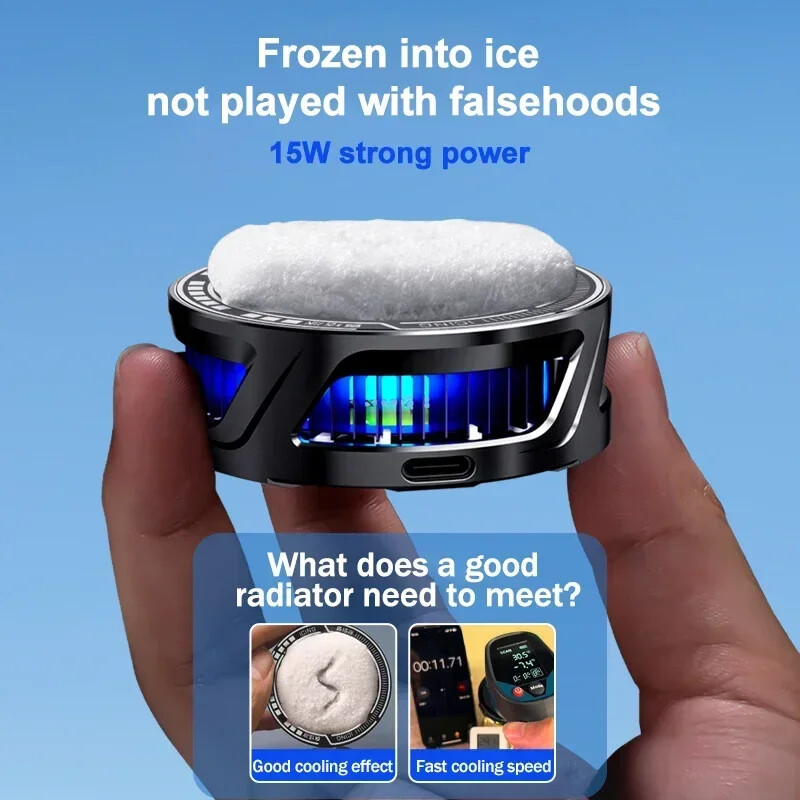 15 W magnetski/pozadinska kopča 2 u 1 poluvodički ledeni rashladni radijator koji se može zamrznuti SL25 Ljetni hladnjak za mobilne telefone PUBG